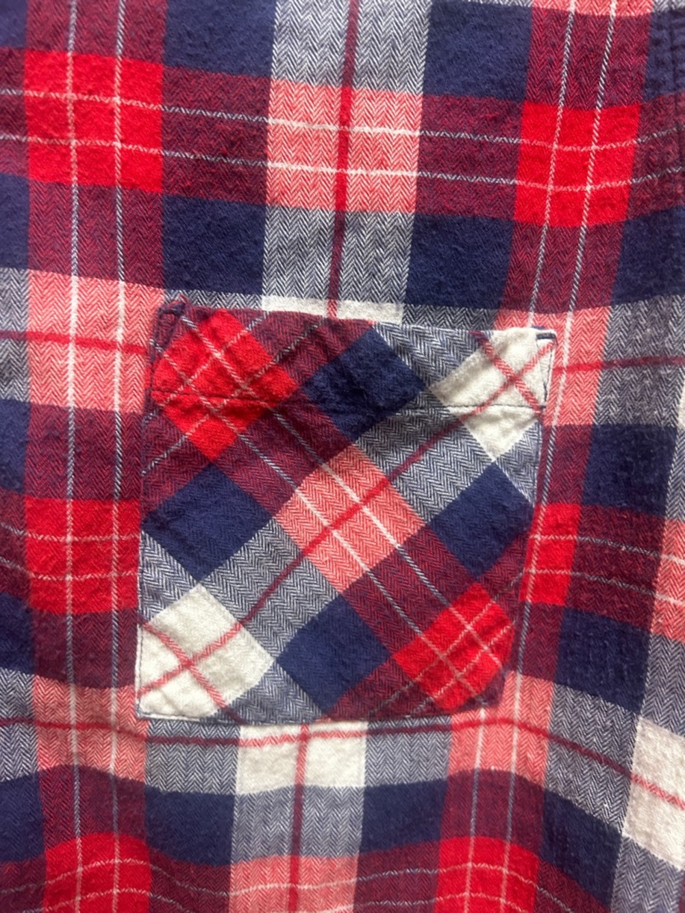 Market & Spruce Jillianne Red, Blue & White Plaid Button-Down Shirt - Picture 3 of 6